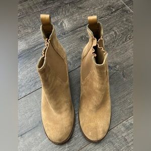Tory Burch brown suede boots.